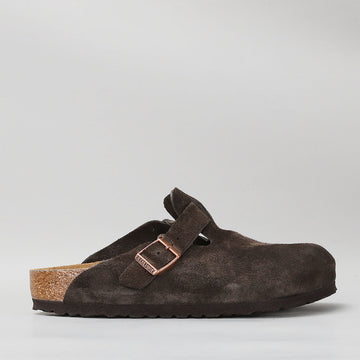 Boston Mocca Suede Clogs Side